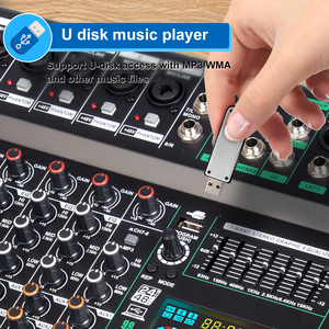 มิกเซอร์เสียงระดับมืออาชีพ TC8 8 แชนแนล ระบบเสียง คอนโซลมิกเซอร์ พร้อมเอฟเฟค DSP ตัวควบคุมเวที มิกเซอร์เสียงสำหรับดีเจ - Product Image 4