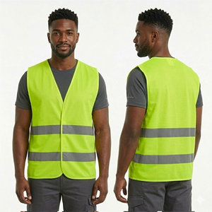 <span class=keywords><strong>Gilet</strong></span> réfléchissant <span class=keywords><strong>orange</strong></span> fluorescent en polyester 100g, taille 2XL, haute visibilité, pour travailleurs - Product Image 4
