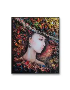 Original painting thick texture style three-dimensional handmade oil painting noble and beautiful women