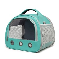 Sac de transport portable pour animaux de compagnie, respirant et transparent, avec bandoulière et poignée, idéal pour les petits animaux en voyage en extérieur