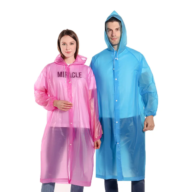unisex EVA Raincoat Thickened Waterproof Rain Poncho Coat Adult Transparent Hoodie Rainwear Dustproof Protection clothes
