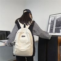 Sac à dos unisexe pour étudiants, style coréen rétro, simple et tendance, en nylon et polyester, compatible avec les ordinateurs portables, fermeture à glissière