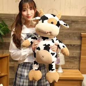 Wholesale Custom Promotional Giveaways Corporate Gifts Cute Cheap Farm Animal Stuffed Plush Cow Toys Kids