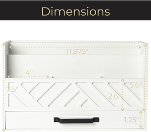 JUNJI blanc <span class=keywords><strong>bois</strong></span> bureau organisateur tiroir comptoir cuisine stockage <span class=keywords><strong>courrier</strong></span> panier ferme accessoires boîtes de rangement bacs - Product Image 4