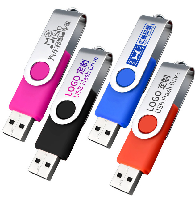 Electronic Gadgets Wholesale Cheap Full Capacity Custom LOGO Rotating Clip USB Flash Drives 8GB-512GB USB2.0/3.0 1-Year Warranty