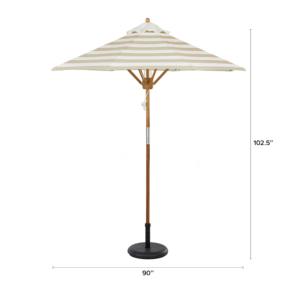 Parasol de jardin moderne de 2,7 m, résistant au vent, rayé, en polyester, de luxe, pour restaurant, marché - Product Image 4