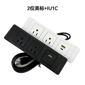 ปลั๊กไฟตั้งโต๊ะพร้อมพอร์ต USB 2 ช่องเสียบ AC 2 ช่องพอร์ต USB-A 1 ช่องพอร์ต USB-C ปลั๊กพ่วงแบบตั้งโต๊ะ สายดินมาตรฐาน 120 โวลต์ วัสดุพลาสติก - Product Image 3