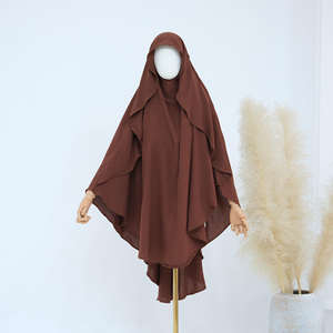 Vente <span class=keywords><strong>en</strong></span> gros de niqab hijab de haute qualité pour femmes musulmanes modestes, hijab à nouer sur la tête, hijab de prière long, jilbab hijab, crêpe jazz khimar - Product Image 6