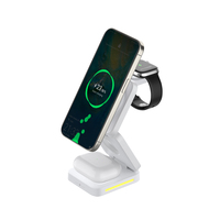 Chargeur sans fil magnétique pliable 3 en 1, support de charge multifonction pour téléphone, chargeurs sans fil