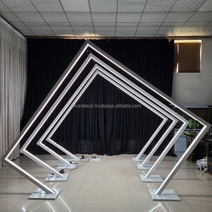Arco de Metal Personalizado FURUN con Marco de Fondo LED en Forma de Arco, Iluminación de Túnel, Fondo Decorativo para Escenario de Boda - Product Image 6