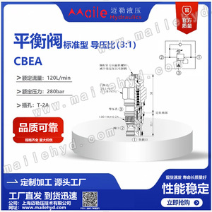 Vanne de régulation de pression hydraulique Mailer CBEA-LIN 315 bars 60 L/min en acier au carbone - Product Image 5