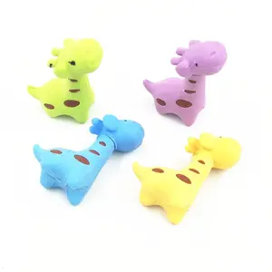 Neustil Giraffe 3d Löscher Bestseller Großhandel SchLL-Aktion Kinder löschen Gummi Mode Tierschnitt Löscher Bleistift Gummi