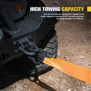 बंकर इंडस्ट 4x4 ऑफ-रोड भारी ड्यूटी 4.75 रिकवरी 3/4 "डी रिंग शेकल्स ड्रॉप जाली स्टील स्क्रू पिन धनुष शेकल्स - Product Image 2