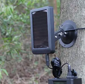 Painel solar para câmera 2400mah, para câmera caça, banco de energia externo, bateria de alumínio, polímero, fonte de alimentação para câmeras