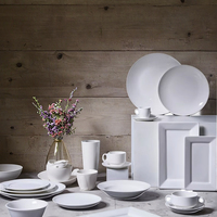 Factory Direct Home Use & Hotels Wholesale Price Cheap White Ceramic Dinnerware Set Includes Porcelain Plates Bowls Cup Kit