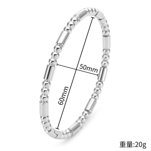 Yilanka Vòng tay đính cườm tối giản mạ vàng 18K Vòng tay hình trụ đính cườm trơn thanh lịch Vòng tay ngọc trai thời trang có thể tùy chỉnh - Product Image 4