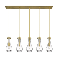Lustre en laiton de luxe en forme de goutte d'eau, luminaire suspendu LED réglable en hauteur pour salon, escalier