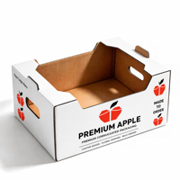 Caisse à pommes personnalisée de petite taille, de qualité supérieure, géométrique, rouge, 40x30x20cm, boîte cadeau en carton pour panier de fruits, emballage de vente au détail