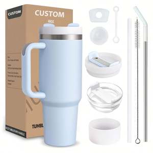 Taza de Viaje de Acero Inoxidable de Doble Pared con Aislamiento al Vacío, 40 oz, con Asa, Personalizable con Logotipo, desde Almacén en EE. UU. - Product Image 1