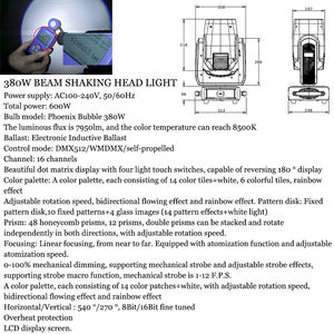 Lampu Beam Moving Head AOPU MSD 380W <span class=keywords><strong>Gobo</strong></span> Beam Moving Head untuk Pernikahan Konser Beam 380 - Product Image 2