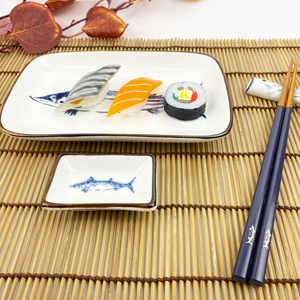 Nuovo Arrivo <span class=keywords><strong>Set</strong></span> di Piatti per <span class=keywords><strong>Sushi</strong></span> in Porcellana di Lusso con Bacchette, <span class=keywords><strong>Set</strong></span> Regalo per Sardine e <span class=keywords><strong>Sushi</strong></span> - Product Image 4