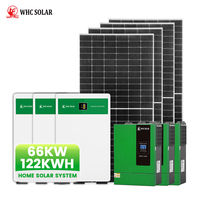 Système d'énergie solaire hybride hors réseau 60KW 66KW 120KWH Panneaux solaires MPPT Onduleur à onde sinusoïdale pure Batterie au lithium pour la maison