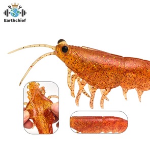 Leurre de pêche géant en TPE souple et plat de 225 mm, 38 g, luminescent, imitation crevette, pour eau salée - Product Image 2
