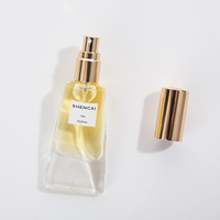 Flacon de parfum en verre transparent de luxe exquis de 15 ml avec vaporisateur, impression sérigraphique, logo personnalisable, boîte d'emballage