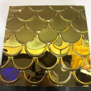 ZZ01 מכירה לוהטת 3D עיצובים צבע גיליונות 304 נירוסטה קיר קישוט בולט צלחות - Product Image 3