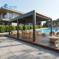 Pergola en aluminium Sweet Home pour patio de jardin avec toit à lames orientables