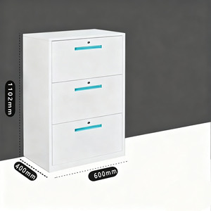 Armoire de bureau simple en métal, armoire à dossiers, unité de rangement de type <span class=keywords><strong>tiroir</strong></span>, armoire de rangement de format A4 avec serrure pour un rangement compact - Product Image 1