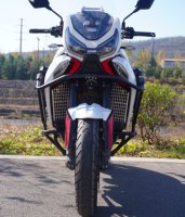 Tule pour Moto Morini 1200X-CAPE, coffres latéraux et coffre arrière en alliage d'aluminium à trois compartiments avec barres de protection en acier inoxydable - Voyage tout-terrain