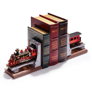 Robotime legno artigianato TGE01 trenino fai da te Kit inserto scaffale fermalibri 3D puzzle in legno in miniatura libro di casa - Product Image 2