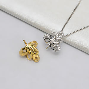 S925 Silver DIY <b>Jewelry</b> Accessories 11-13 Phoenix Crown Baotou Xiang Pendant with Inlaid Pearl Empty <b>Tray</b> Head 749 - Product Image 3