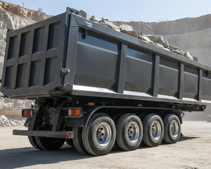 Semi-remorque benne basculante arrière en U de Chine, 4 essieux, 80 tonnes, pour le transport de sable, de pierre et de travaux de terrassement - Product Image 3