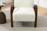Chaise de bureau ergonomique de style Mid-Century Modern en bois courbé, tissu lin et mousse moulée, confortable pour la maison, le bureau ou l'atelier, modèle exécutif fixe