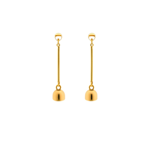 Boucles d'oreilles pendantes pour femmes en acier inoxydable 316L plaqué or PVD, durables et résistantes, forme boule, bijoux de mode pour soirée - Product Image 2
