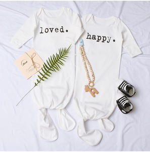 Verano primavera unisex niño y niña Arco Iris estampado ropa de dormir Bebé orgánico anudado saco de dormir Pijamas - Product Image 4