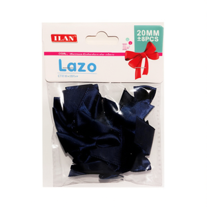 ILAN Lazo 20mm Ruban bleu marine Nœuds 8 pièces Décorations artisanales - Product Image 1