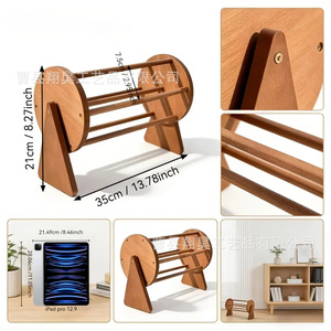 Wooden Hair Clip Storage Rack Rotatable <b>Desktop</b> Organizer For Hair Accessories Solid Wood Design - Product Image 4