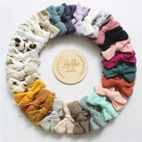 Baby Meisje Boog Katoen Gaas Stretch Haarband Super Zachte Nylon Hoofdband Kinderen Haaraccessoires