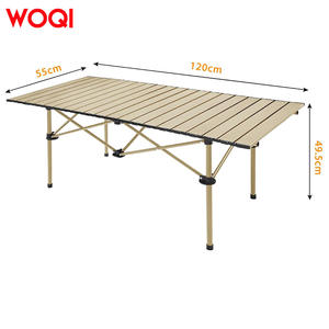 Mesa Plegable para Acampar WOQI, Mesa Rectangular de Aluminio para 6 Personas, Portátil para Exteriores con Tapas Antideslizantes para las Patas - Product Image 2