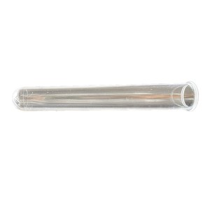 Seeking Excellence <b>Plastic</b> Test Tube 15x100mm Round Bottom Rolled <b>Edges</b> Transparent No Cap Lab Use - Product Image 1
