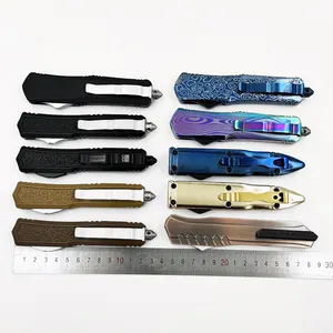 Custom OTF Tools Survival Camping Titanium Zinc Alloy Handle OTF Folding EDC Pocket Accessory Knife For Men Gift