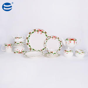Juego <span class=keywords><strong>de</strong></span> platos <span class=keywords><strong>de</strong></span> porcelana redondos, vajilla china <span class=keywords><strong>de</strong></span> hueso, estilo navideño excelente, novedad - Product Image 6