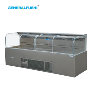 <span class=keywords><strong>Vitrine</strong></span> à gâteaux GENERALFUSHI avec porte coulissante et verre incurvé, réfrigérateur pour thé, armoire de présentation de thé - Product Image 1