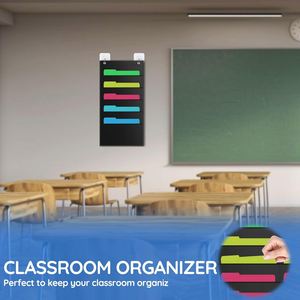 Sturdy 5-Pocket Foldable Wall <b>File</b> Organizer <b>A4</b> Documents Home Office School Mail Management Hanging Pocket Chart Black - Product Image 6
