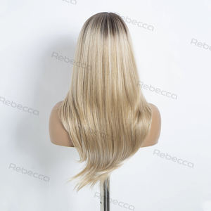 도매 하이 퀄리티 프리미엄 섬유 내열성 내츄럴 웨이브 13x4 HD 레이스 무접착제 가발 합성 레이스 전면 가발 - Product Image 3