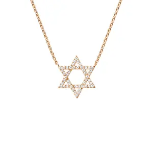 Milskye minimaliste pavé de diamants zircone hexagramme étoile porte-bonheur de david collier creux