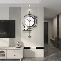 Kreative nordische moderne Design Wanduhr für Wohnzimmer abstrakte Muster Single Face Eisen/Metall Nadel Display Home Decor